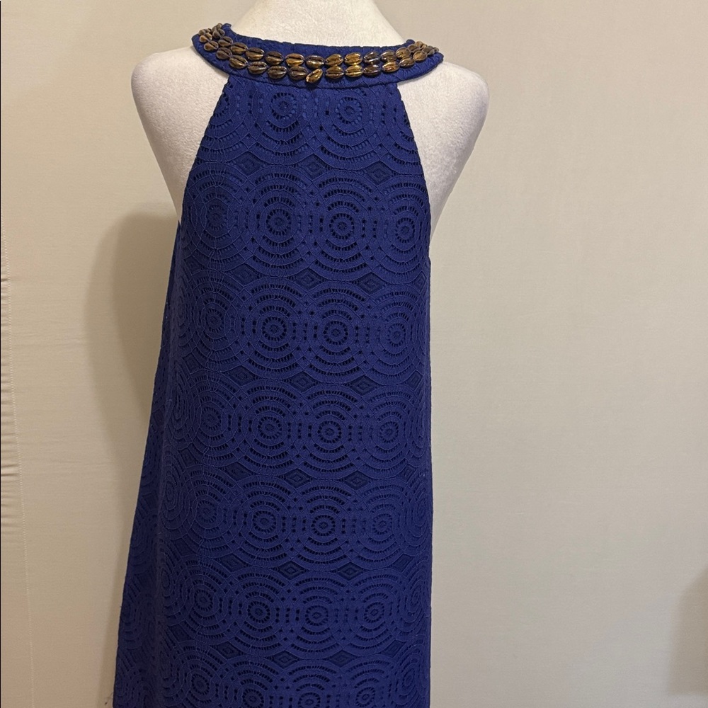 Lilly Pulitzer Achelle Blue Beaded Swing Dress - Picture 9 of 10